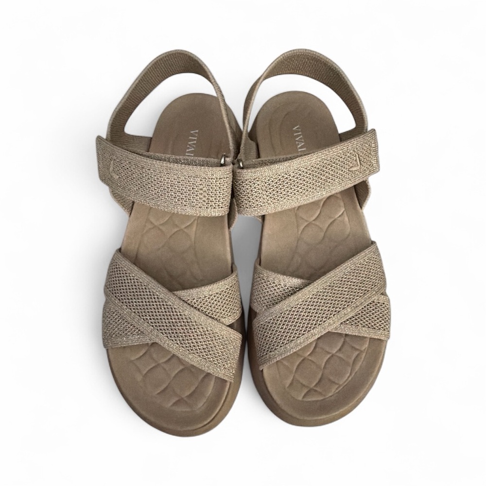 Vivaia Kiara Knit Ankle Wrap Platform Sport Sandals 7.5